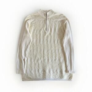 Villager Sport Liz Claiborne VTG 90s Pullover Sweater L Ivory Cabincore Rustic